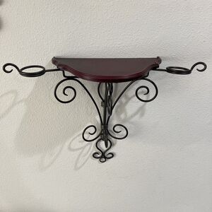 Partylite Iron Scroll Candle Holders Wall Sconce Shelf Vintage